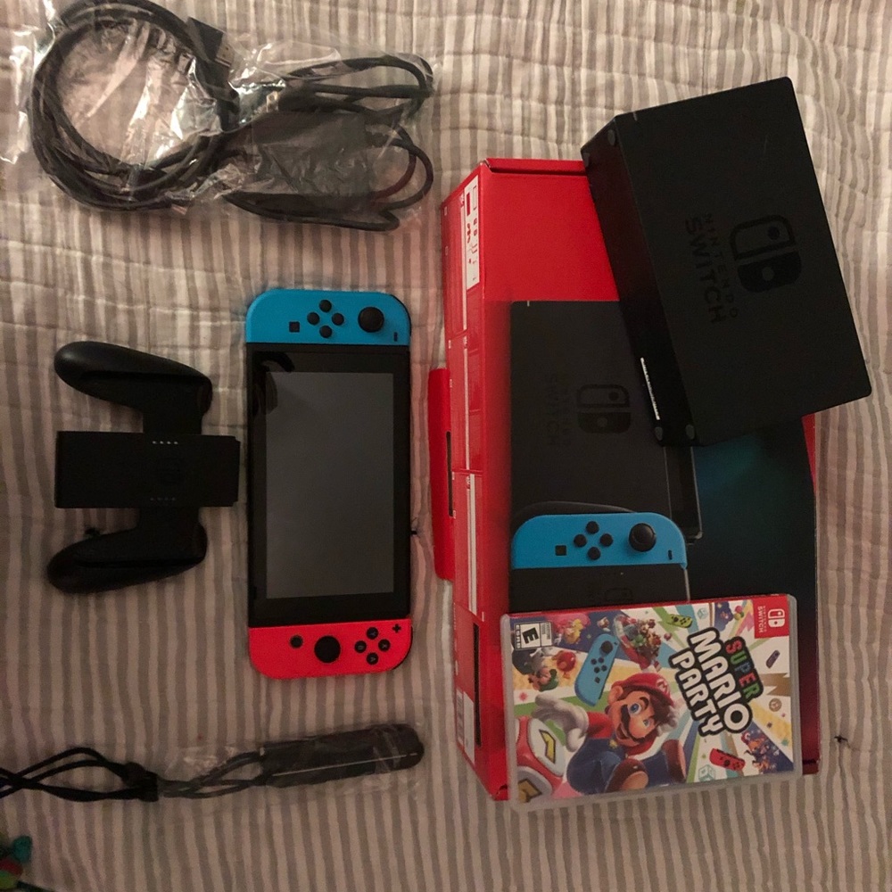 Nintendo switch with super Mario party game